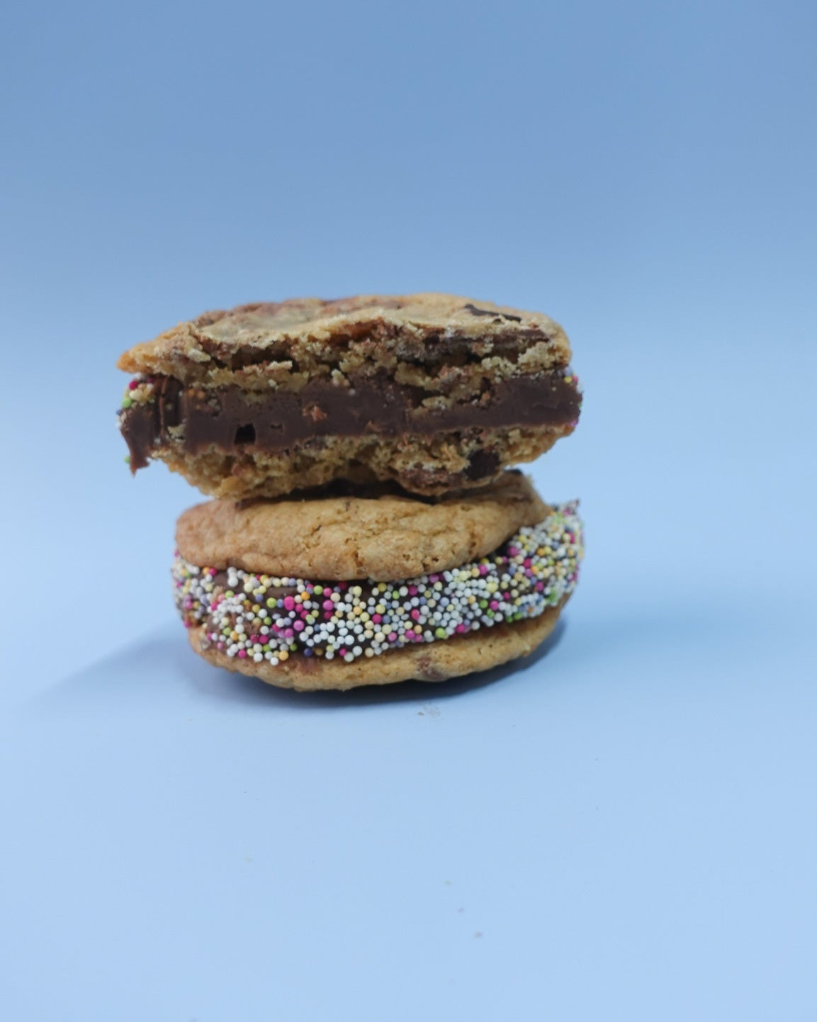 Cookie Sandwich - Chocolate Ganache Cookie Sandwich with 100s & 1000s