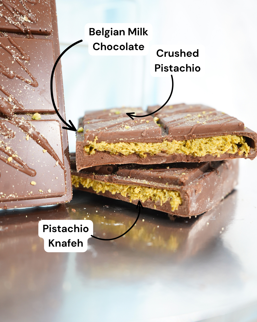 Milk Chocolate Pistachio Knafeh 250g